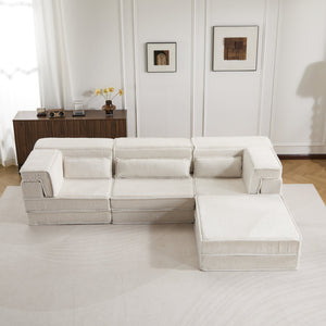 English Elm Compression Mahjong Sofa - Versatile Modular Floor Bed With Memory Foam & Soft Fleece, No Assembly W3723S00023