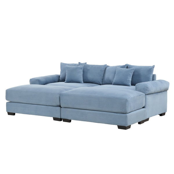 English Elm 82.6" Oversized Cloud Modular Sectional Couch - Soft Corduroy, Ergonomic Design & Customizable Comfort W714S01349