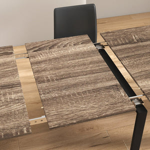 English Elm Modern Extendable Dining Table with Built-In Outlet, USB Ports & Storage, Space-Saving Console to 118" Brown W331S00192