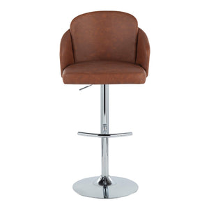 English Elm Fixed-height Swivel Counter Stools with Faux Leather Seats and Chrome Footrest Set of 2 Camel B202S02177