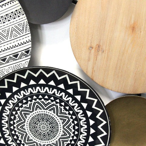 Homeroots Boho Decorative Metal & Wood Wall Plates - Stunning 3d Layered Art For Unique Home Accents  Metal 373169