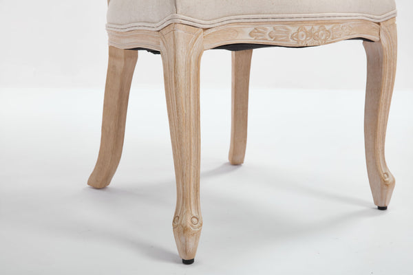 English Elm French Country Dining Chairs Set Of 2, Upholstered Rattan Back Accent Chairs For Dining & Living W3426P324538