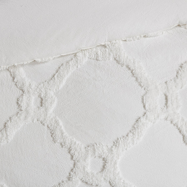 JLA Home Madison Park - 3 Madison Park Pacey Tufted Cotton Chenille Comforter Set — Geometric Shabby-Chic Texture, OEKO-TEX Certified 90 L x 90 W x 1.5H MP10-5987