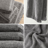 INK+IVY Nova Global Inspired Cotton Dobby Slub 6 Piece Towel Set II73-1255 Charcoal