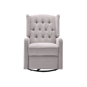 English Elm Coolmore Linen Swivel Glider Recliner with 360 Rotation Ergonomic Nursery Lounge Seat W1539P151225