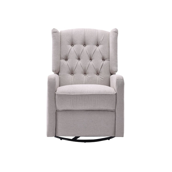 English Elm Coolmore Linen Swivel Glider Recliner with 360 Rotation Ergonomic Nursery Lounge Seat W1539P151225