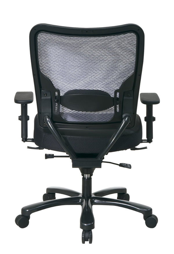 OSP Home Furnishings Big Tall Ergonomic Office Chair Breathable Mesh Back Bonded Leather Seat 400 Lb 75-47A773