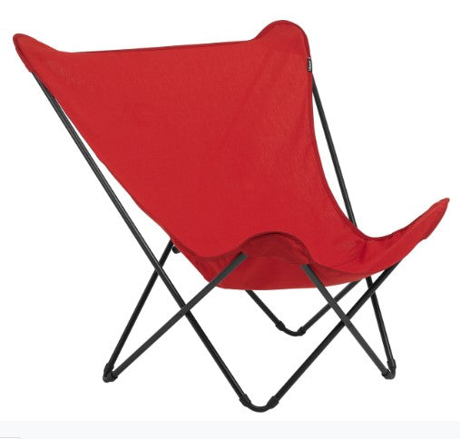 Homeroots 36" Red And Chrome Outdoor Camping Chair Color Steel 373463