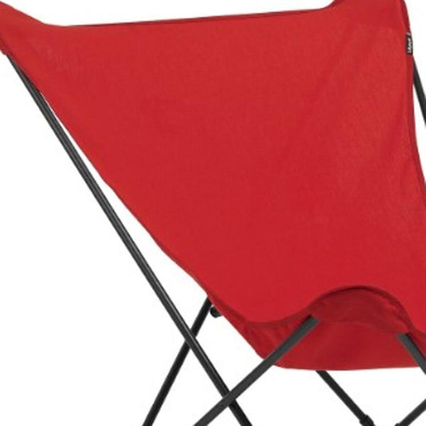 HomeRoots 36" Red and Chrome Outdoor Camping Chair - Durable, Lightweight Design for Ultimate Comfort Anywhere Color 373463