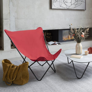 HomeRoots 36" Red and Chrome Outdoor Camping Chair - Durable, Lightweight Design for Ultimate Comfort Anywhere Color 373463