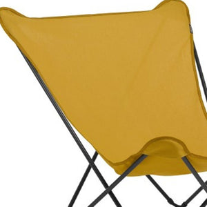 Homeroots 36" Yellow And Stainless Steel Metal Outdoor Camping Chair Garace Steel,Fabric 373464