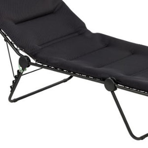 Homeroots 28" Black And Steel Outdoor Chaise Lounge With Black Cushion  Steel 373468