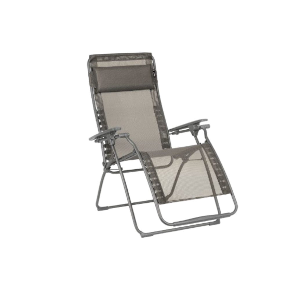 Homeroots 28" Graphite Metal Outdoor Zero Gravity Chair With Graphite Cushion  Metal 373469