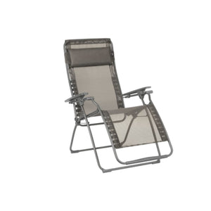 Homeroots 28" Graphite Metal Outdoor Zero Gravity Chair With Graphite Cushion  Metal 373469