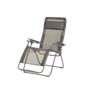 Homeroots 28" Graphite Metal Outdoor Zero Gravity Chair With Graphite Cushion  Metal 373469