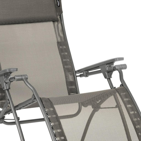 HomeRoots 28" Graphite Metal Zero Gravity Recliner Chair with Cushioned Comfort for Ultimate Outdoor Relaxation 373469