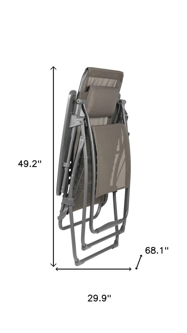 HomeRoots 30" Light Gray Zero Gravity Chair with Chrome Steel Frame - Ultimate Comfort for Outdoor Relaxation Graphite 373470