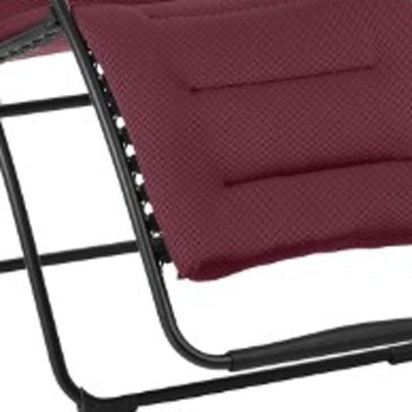 Homeroots 28" Red Steel Outdoor Zero Gravity Chair With Red Cushion  Metal 373471