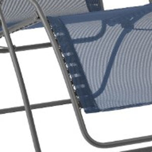 Homeroots 27" Blue Metal Outdoor Zero Gravity Chair With Blue Cushion Ocean Metal 373472