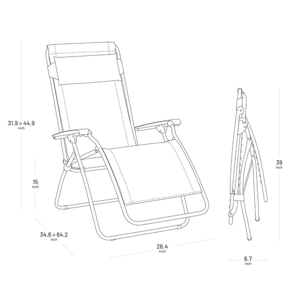 HomeRoots 27" Blue Zero Gravity Chair for Ultimate Outdoor Relaxation – Ergonomic Support & Stylish Design Ocean 373472