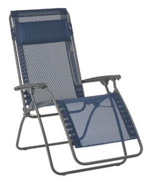 Homeroots 27" Blue Metal Outdoor Zero Gravity Chair With Blue Cushion Ocean Metal 373472