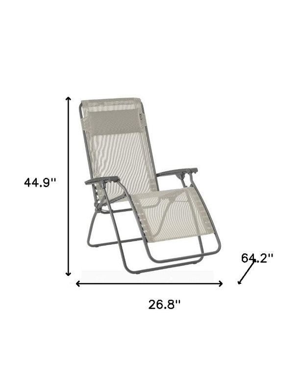Homeroots 27" Gray Steel Outdoor Zero Gravity Chair Seigle Metal 373473