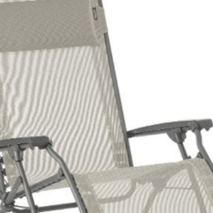Homeroots 27" Gray Steel Outdoor Zero Gravity Chair Seigle Metal 373473