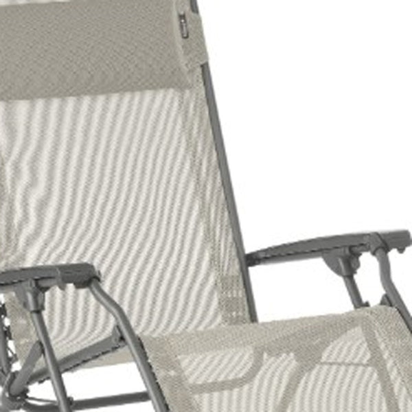 Homeroots 27" Gray Steel Outdoor Zero Gravity Chair Seigle Metal 373473