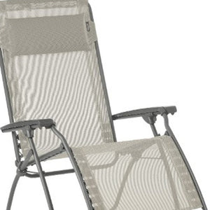 Homeroots 27" Gray Steel Outdoor Zero Gravity Chair Seigle Metal 373473