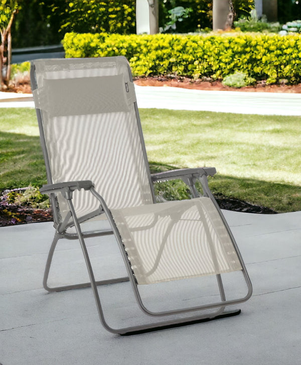 Homeroots 27" Gray Steel Outdoor Zero Gravity Chair Seigle Metal 373473