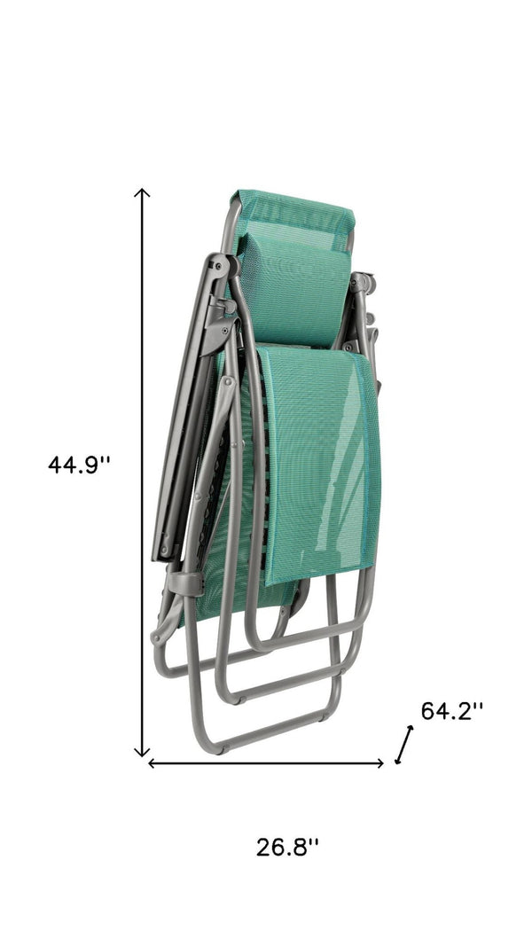 HomeRoots 27" Blue Zero Gravity Chair for Ultimate Outdoor Relaxation – Ergonomic Support & Stylish Design Chlorophylle 373474
