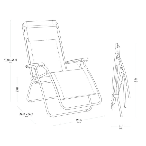 HomeRoots 27" Blue Zero Gravity Chair for Ultimate Outdoor Relaxation – Ergonomic Support & Stylish Design Magnolia 373475