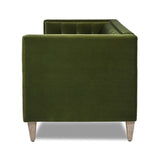 English Elm James 74" Modern Tuxedo Sofa, Olive Green Performance Velvet