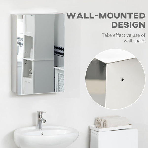 English Elm kleankin Wall-Mounted Medicine Cabinet with Mirror — Stainless Steel Waterproof Storage, Soft-Close Doors, 15x24 Silver W2225P200360
