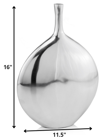 Homeroots 16" Silver Aluminum Tulip Table Vase  Aluminum 373746
