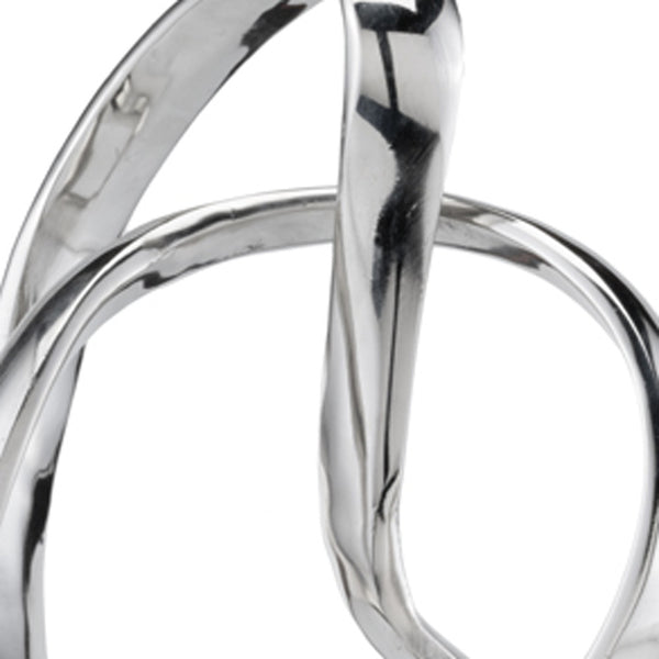 Homeroots 18" Silver And White Marble And Aluminum Sculpture  Marble,Aluminum 373759