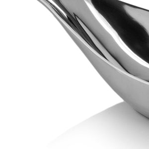 Homeroots 8" Silver Aluminum Long Wavy Bowl   373778