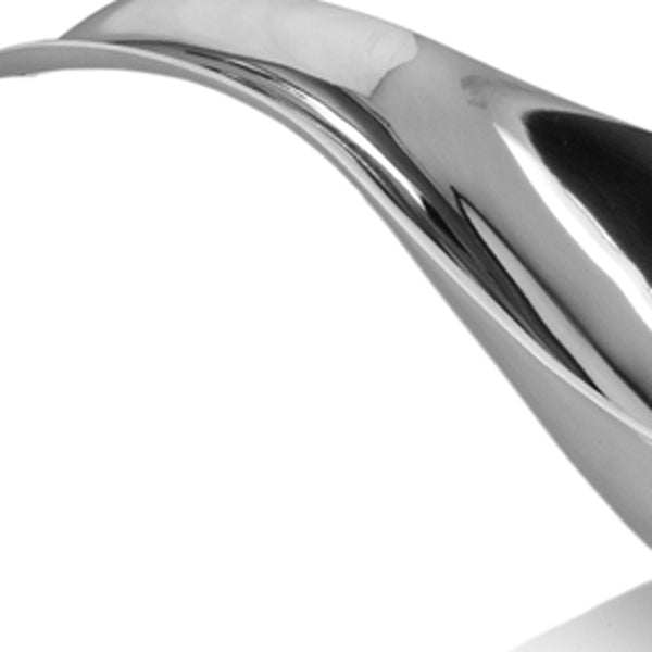 Homeroots 8" Silver Aluminum Long Wavy Bowl   373778