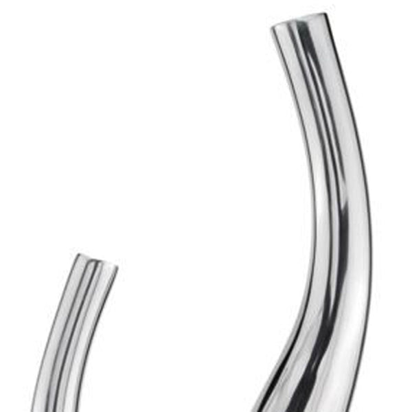 Homeroots Set Of Two Aluminum Silver Wavy Floor Vases  Aluminum 373780