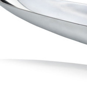 Homeroots 47" Contempo Shiny Silver Extra Large Long Boat Tray  Buffed Aluminum 373781