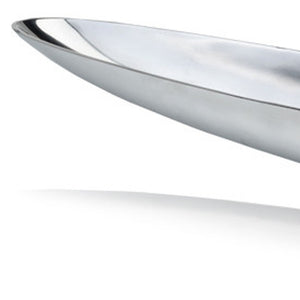 Homeroots 47" Contempo Shiny Silver Extra Large Long Boat Tray  Buffed Aluminum 373781