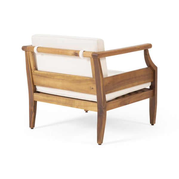 English Elm Christopher Knight Home® - ASTON Acacia Club Chair Cream – Weather-Resistant Outdoor Accent, Open Slat Seating, 400lb Capacity 68589.00CRM