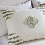 INK+IVY Tahli Shabby Chic 3 Piece Cotton Blend Chenille Duvet Cover Set II12-1314 Green/Ivory