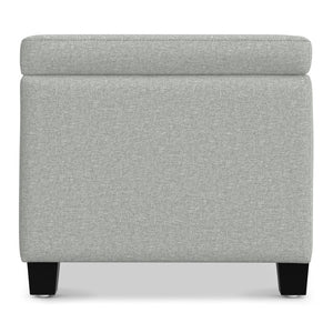 English Elm Avalon Upholstered Storage Bench Ottoman in Grey Linen Fabric for Bedroom or Living Room B136P439024