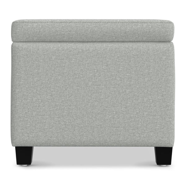 English Elm Avalon Upholstered Storage Bench Ottoman in Grey Linen Fabric for Bedroom or Living Room B136P439024