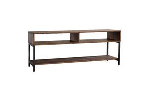 Homeroots 60" Brown Solid Wood Open Shelving Tv Stand  Solid Wood 373920