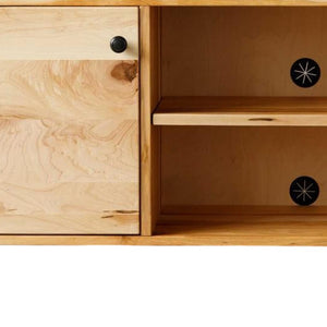 Homeroots 72" Brown Solid Wood Cabinet Enclosed Storage Tv Stand  Solid Wood 373924