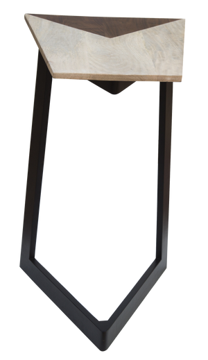 Homeroots 28" Black And Brown Solid Wood End Table   373958