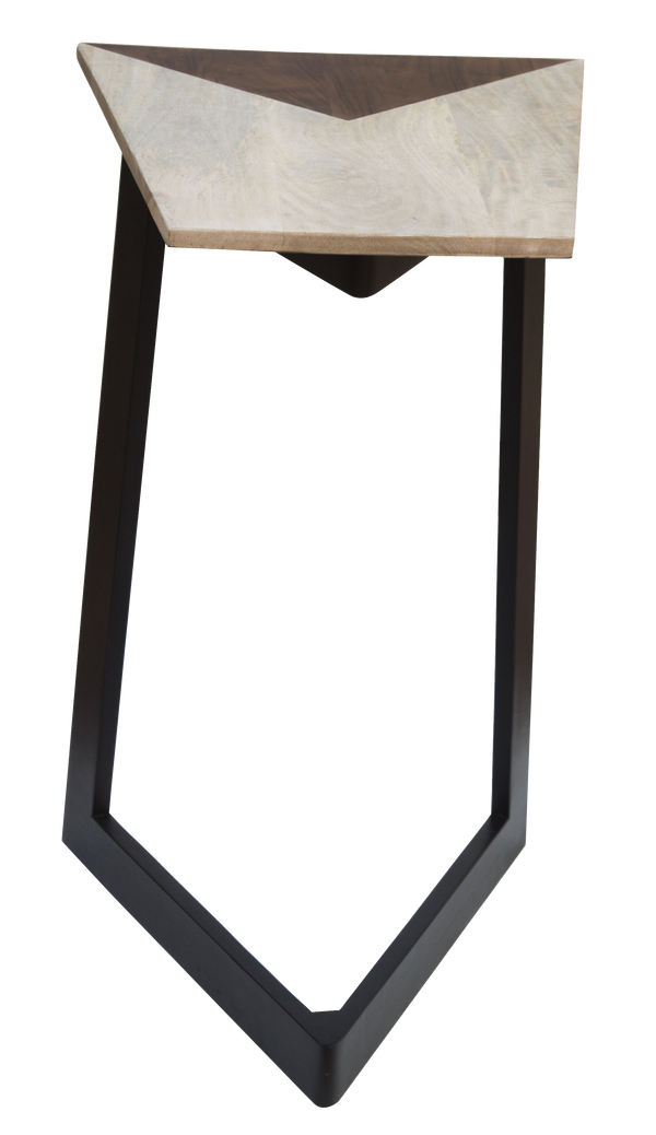 Homeroots 28" Black And Brown Solid Wood End Table   373958