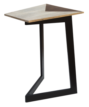 Homeroots 28" Black And Brown Solid Wood End Table   373958